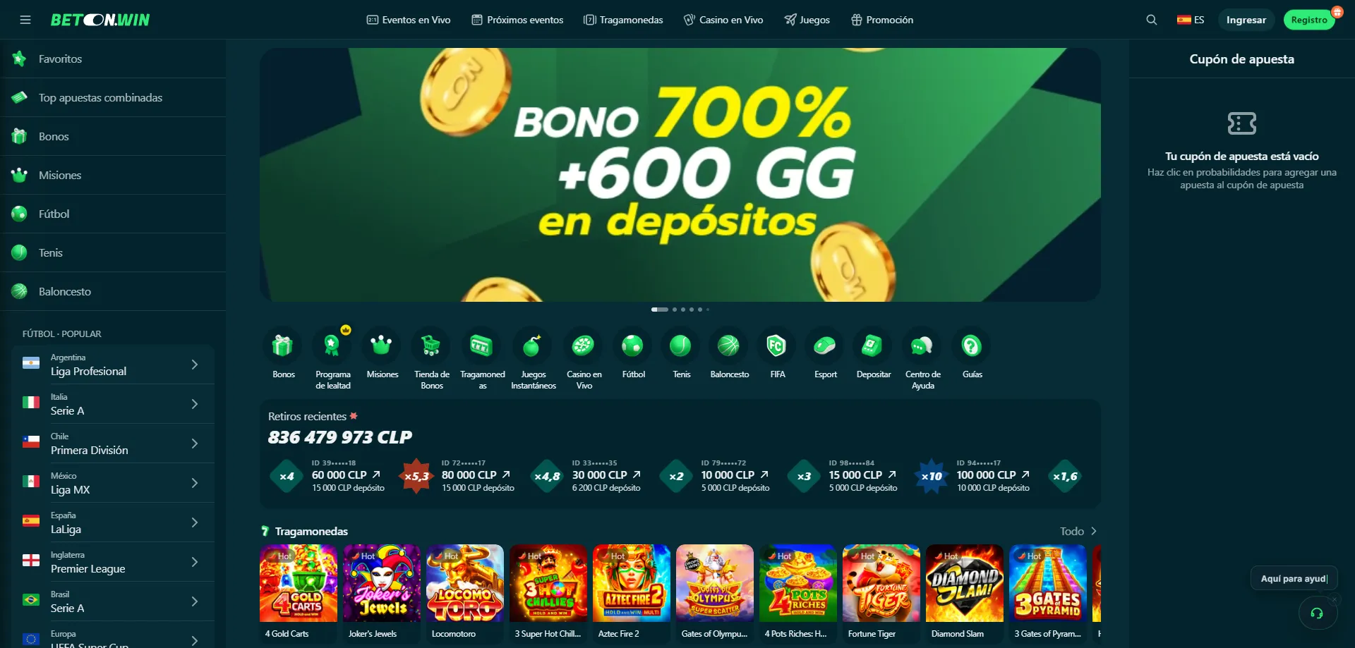App móvil de BetonWin Casino para Android e iOS